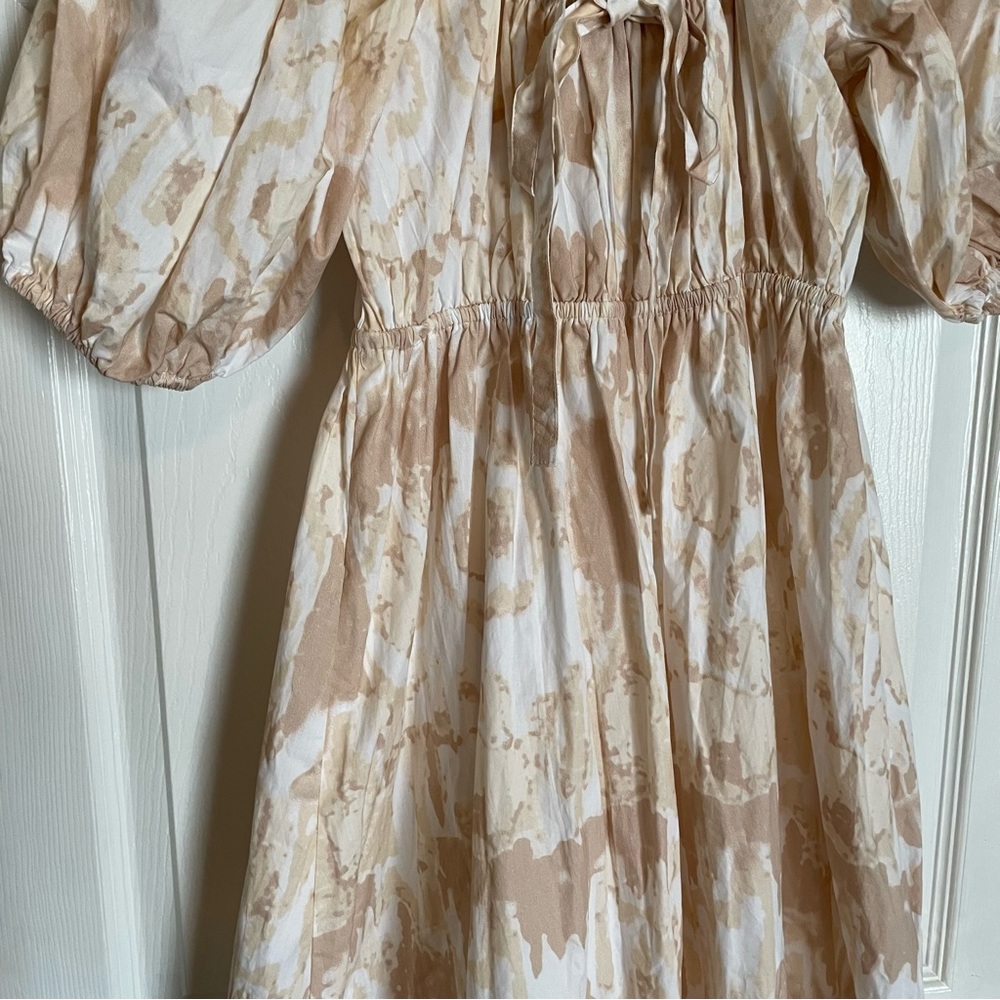 NWT Cleobella Catalina Midi Dress Watercolor Print Sz Small Neutral Tiered Boho - Picture 14 of 16